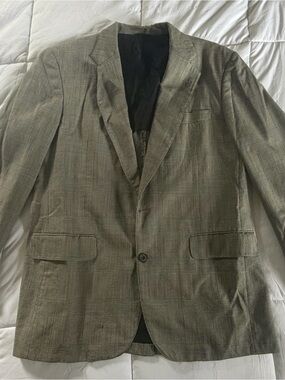 Tailored Olive Plaid Women's Blazer